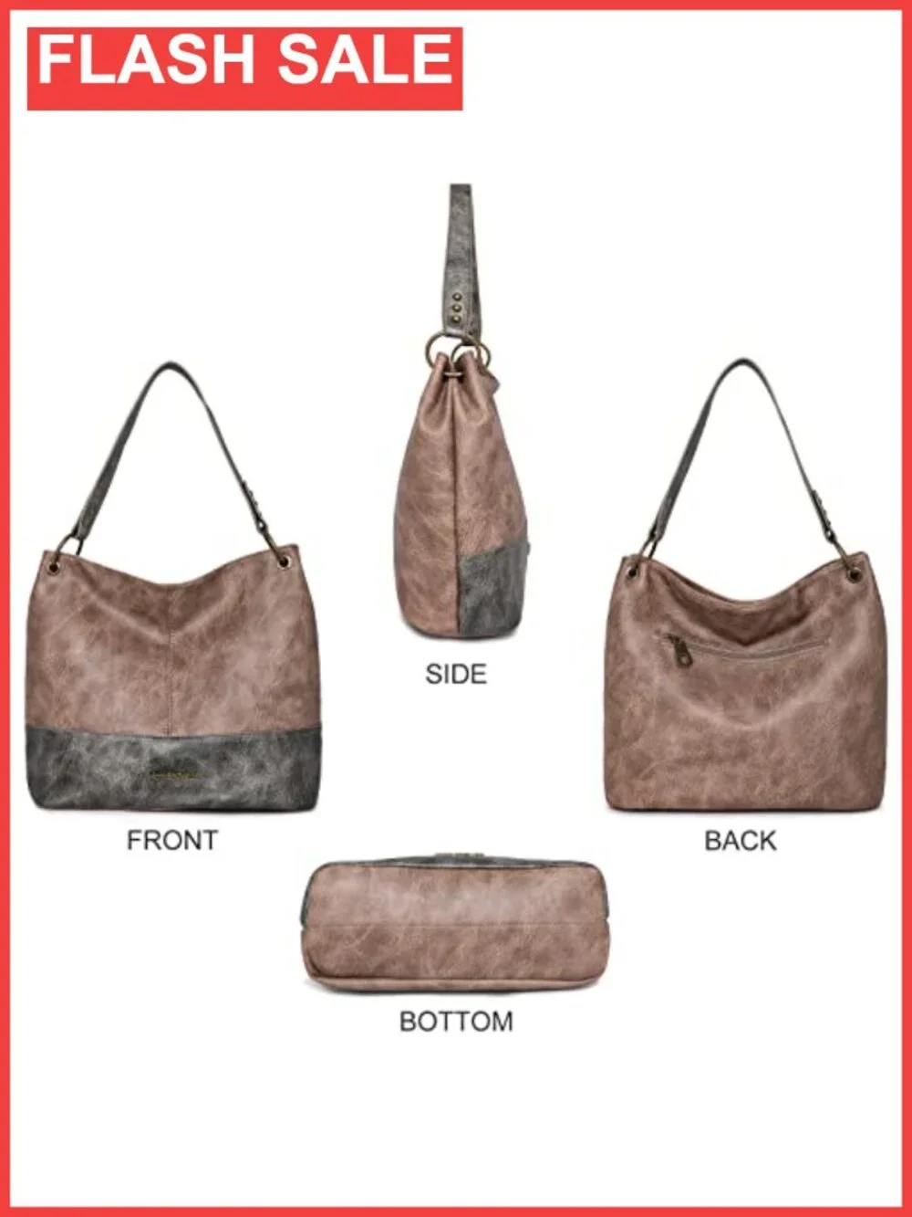 Montana West Vegan Leather Hobo Shoulder Bag Large Slouchy Tote Purse
